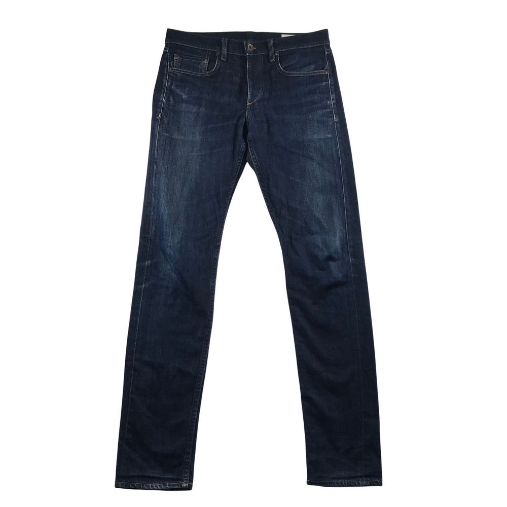 Rag & Bone Fit 2 Slim Jeans Mens 30 Rinse Selvedge Dark Wash Denim M1223K960RIS
